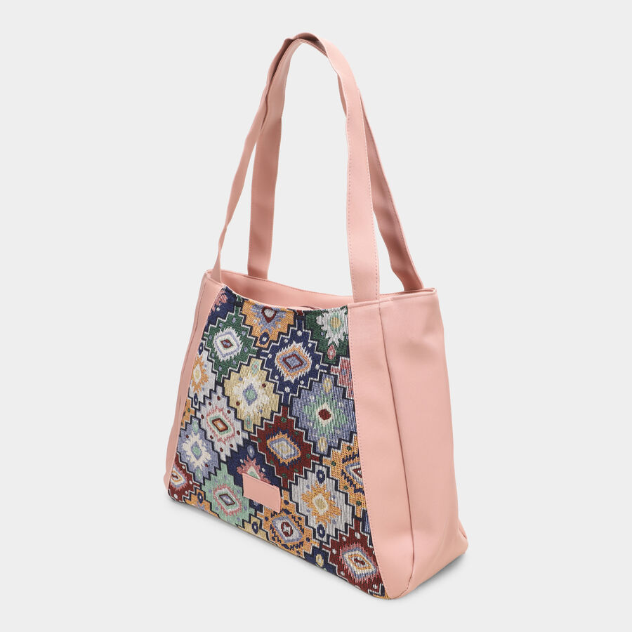 Women's Pink Polyurethane Hand Bag, , large image number null