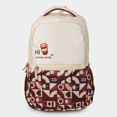 Beige Printed Backpack