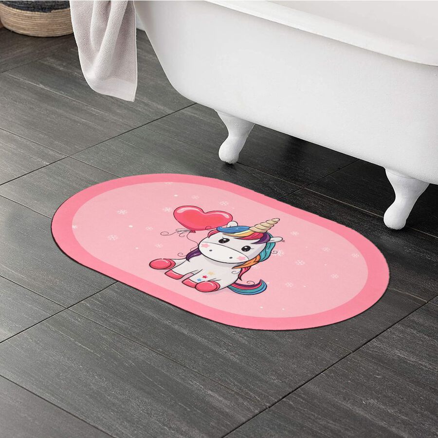 Anti-Skid Pink Polyester Bath Mat, , large