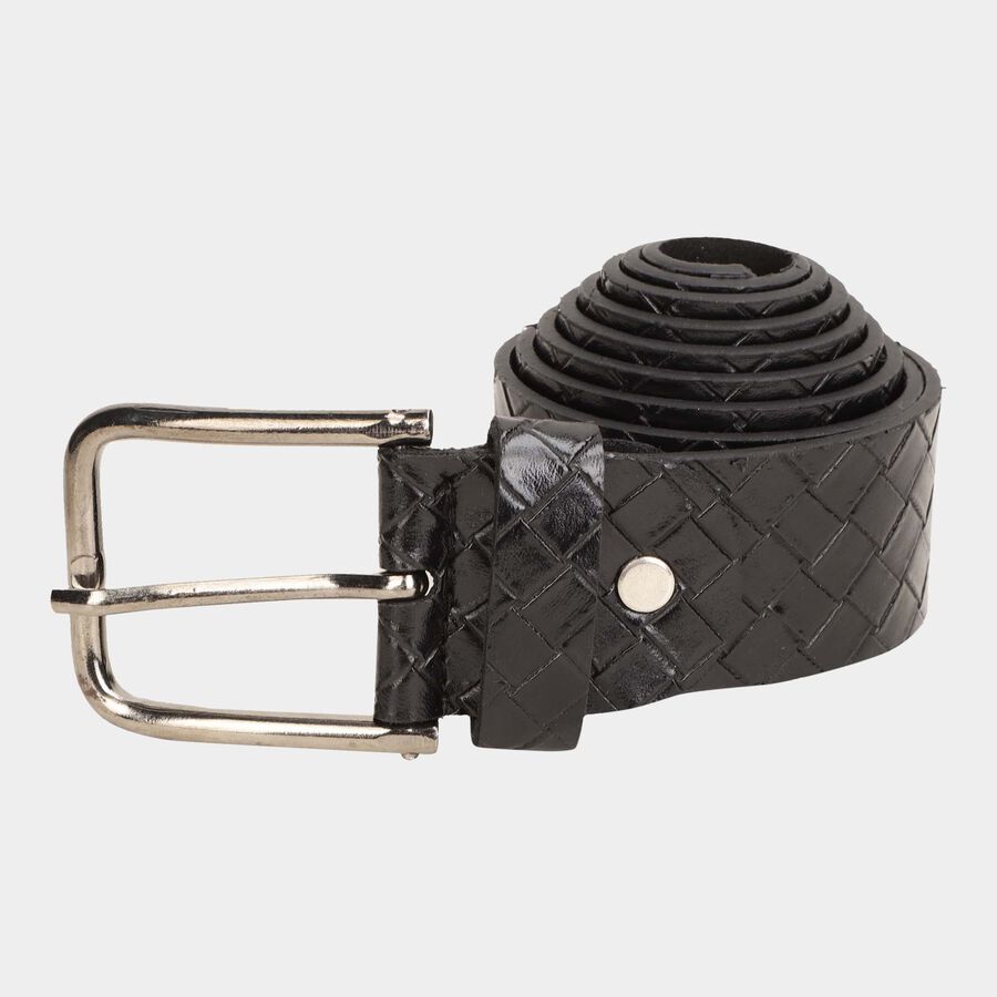Men's Black Polyurethane Casual Belt, , large image number null