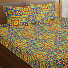 120 GSM Green Microfiber Double Bedsheet With Pillow Cover, , small image number null