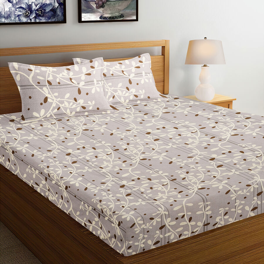 120 GSM Grey Microfiber Double Bedsheet, , large image number null