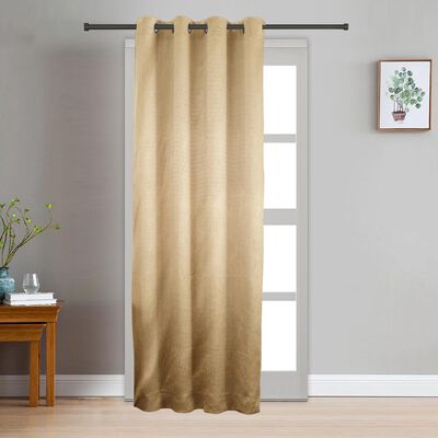 7ft. Bedroom Beige Blackout Eyelet Curtains
