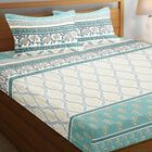 Grey Cotton Double Bedsheet with Pillow Cover, , small