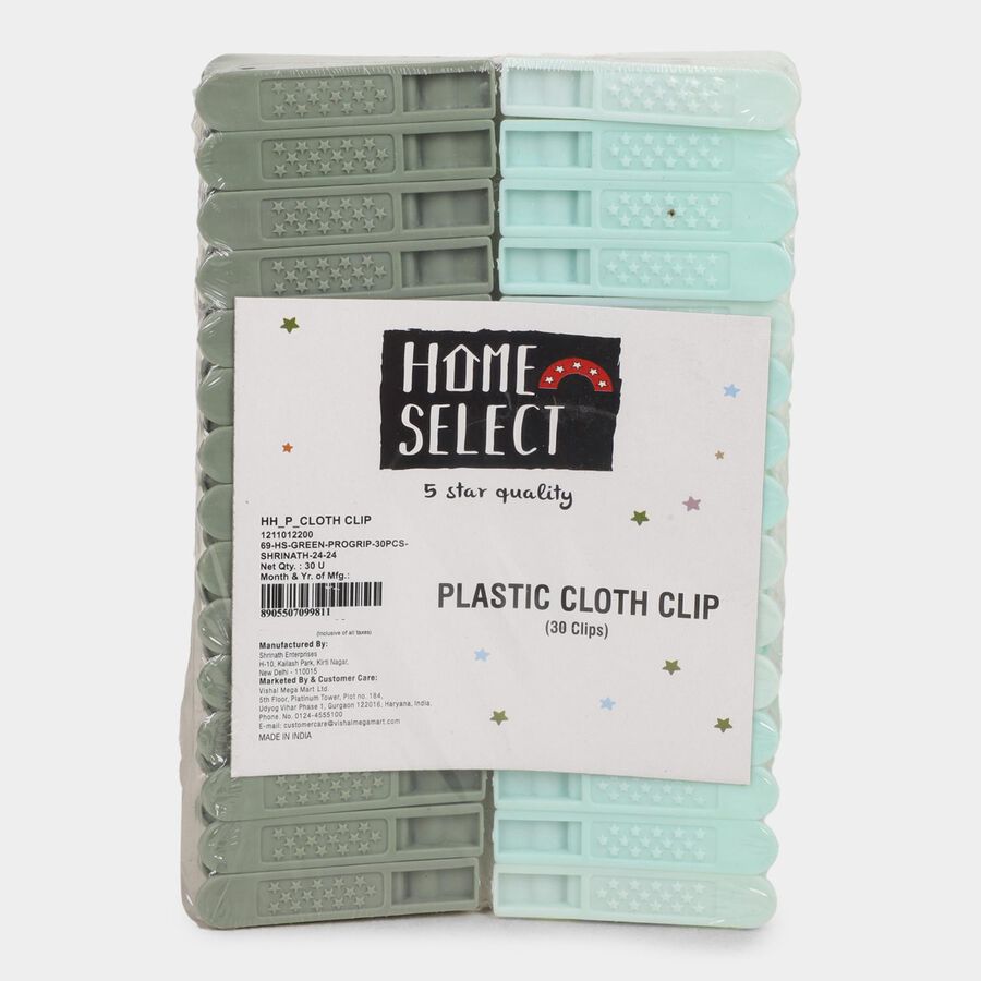 Plastic Cloth Clips-Set of 30 (Color/Design May Vary), , large image number null