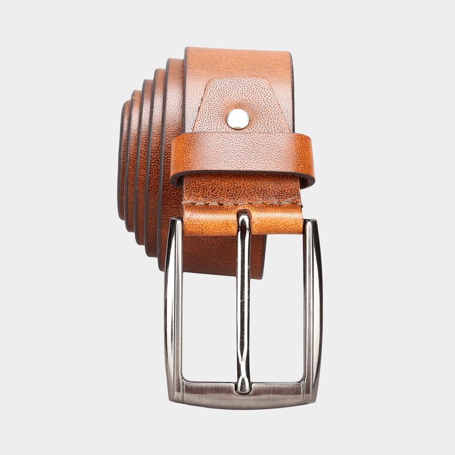 Men's Leather Casual Belt, Size 36, Smooth/Plain, , large image number null