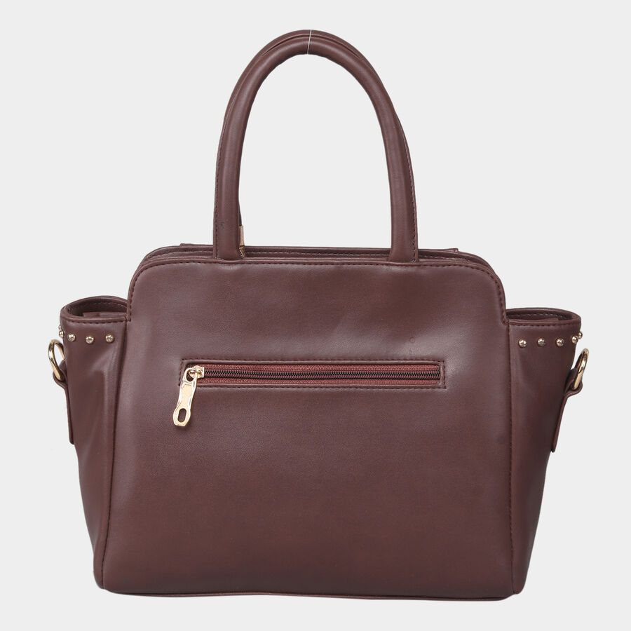 Women's Brown Polyurethane Tote Bag, , large image number null
