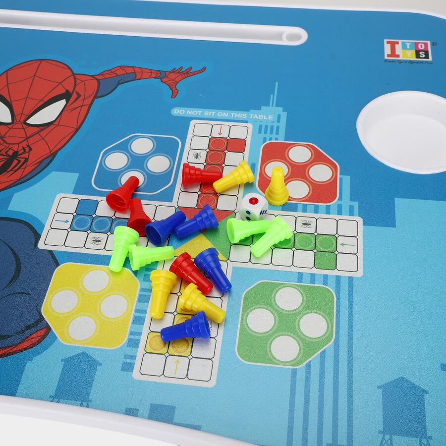 Spoder Man Learning Table Kid's Spiederman Foldable Study Table with Ludo Game