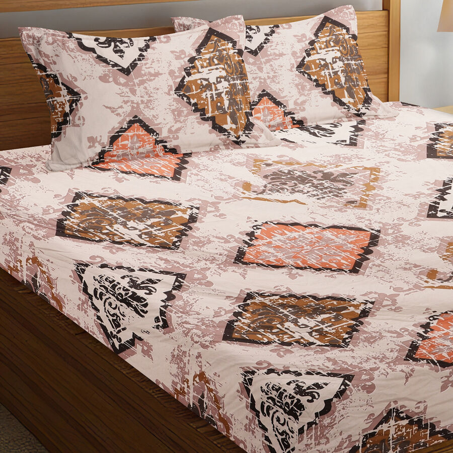 120 GSM Beige Microfiber Double Bedsheet, , large image number null