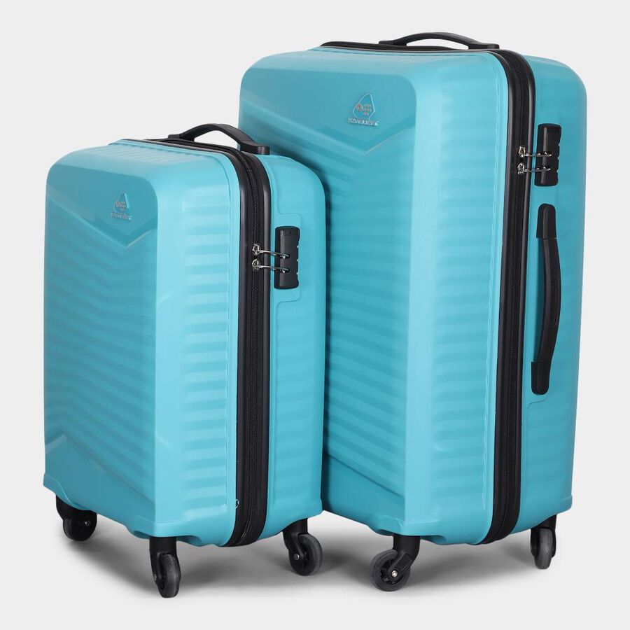 4-Wheel Aqua Polypropylene Hard Case Trolley, Small + Medium, , large image number null