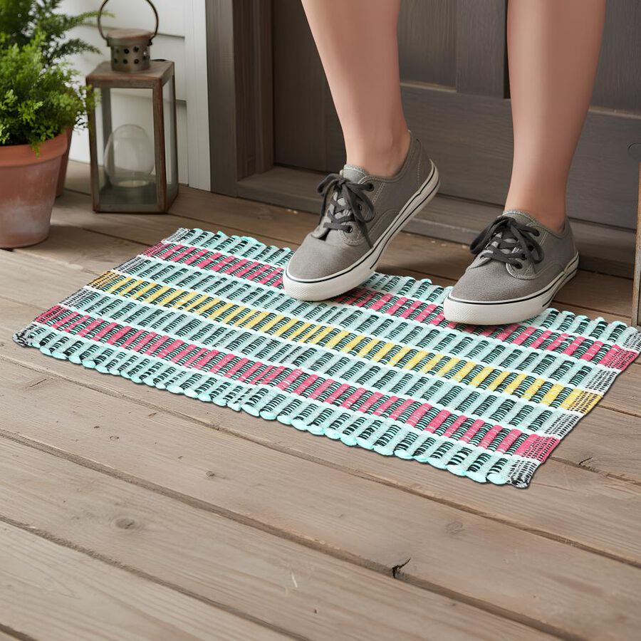 Blue Polyester Cotton Mat, , large