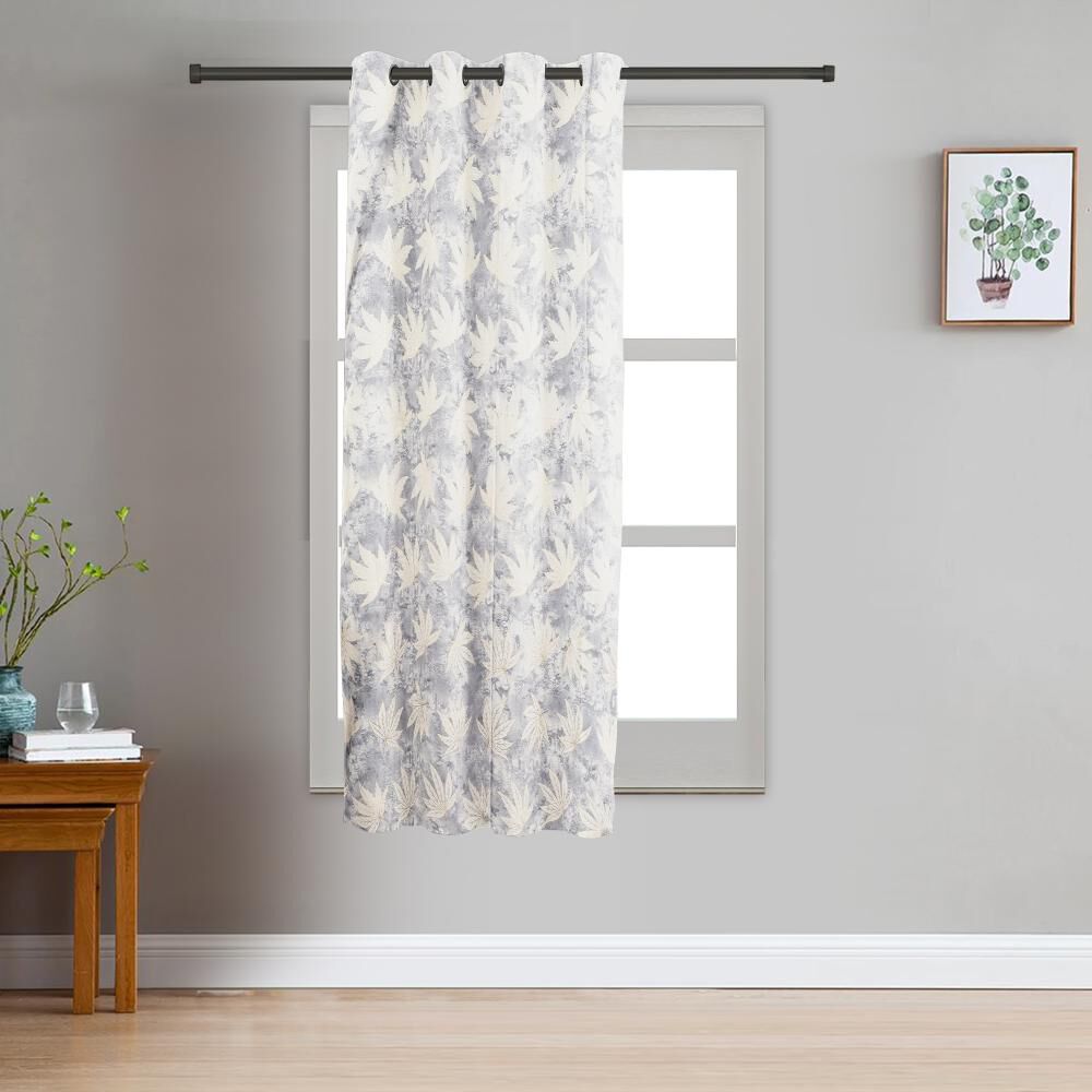 Home Beautiful                         5 ft. Light Grey Polyester Curtain