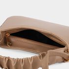 Women's Beige Polyurethane Handbag, , small