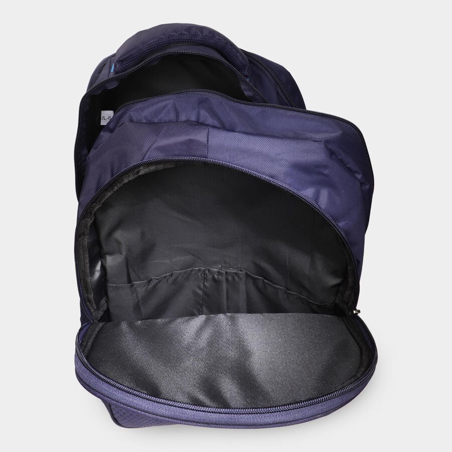 Dark Blue Polyester Backpack with Laptop Compartment, , large image number null