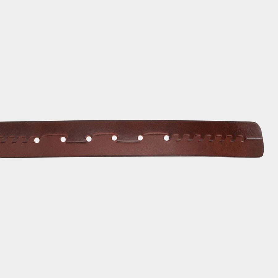 Men's Brown Leather Casual Belt, , large image number null