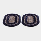 Anti-Skid Navy Blue Polyester Door Mat, , small