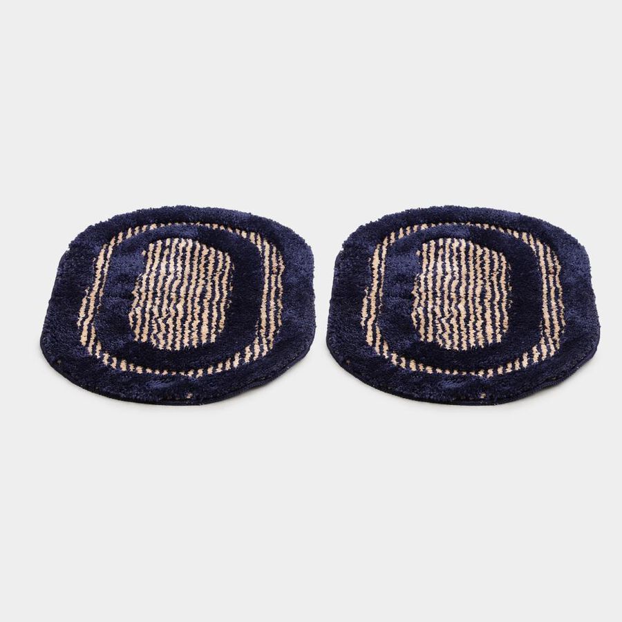 Anti-Skid Navy Blue Polyester Door Mat, , large