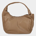 Woman'S Beige slouchy shoulder Bag, , small