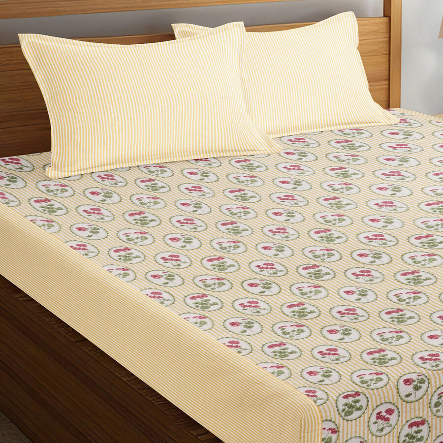 Multicolour Polycotton Double Bedsheet, , large image number null