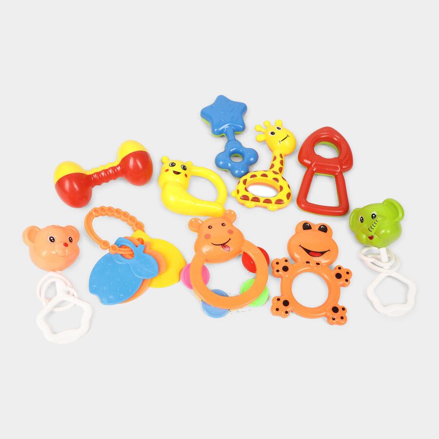 Baby Plastic.Set of 10 Rattles(Colour/Design May Vary), , large image number null