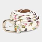 Women's Off White Polyurethane Belt, , small image number null