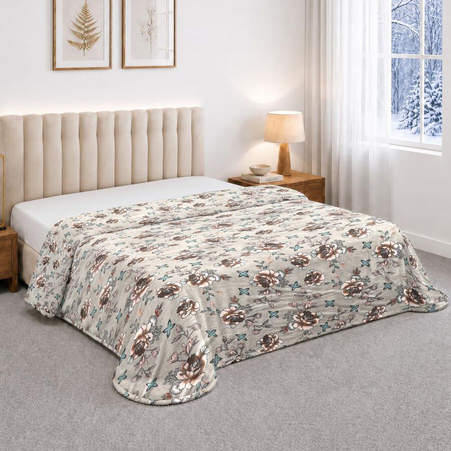 Grey Polyester Blanket, , large