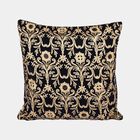 Black Floral Embroidered Cushion Cover, , small