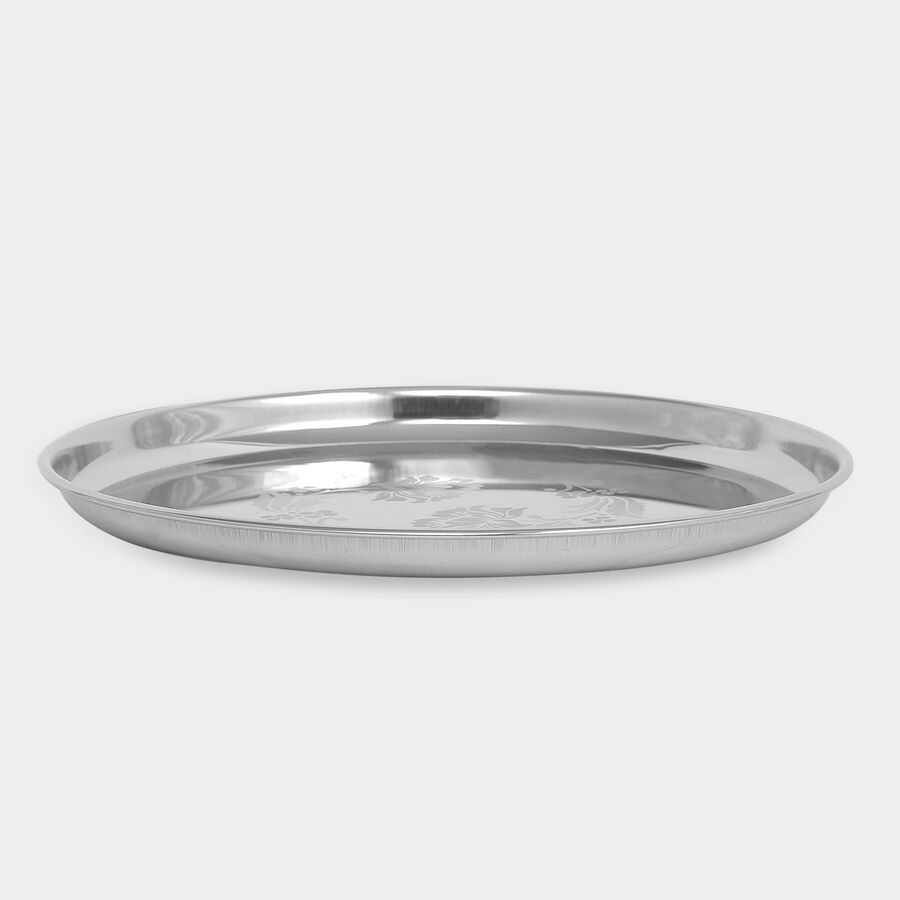 Stainless Steel Dinner Plate (Thali) - 27.5cm, , large image number null