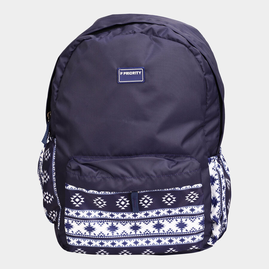 Women's Navy Blue Fabric Backpack, , large image number null