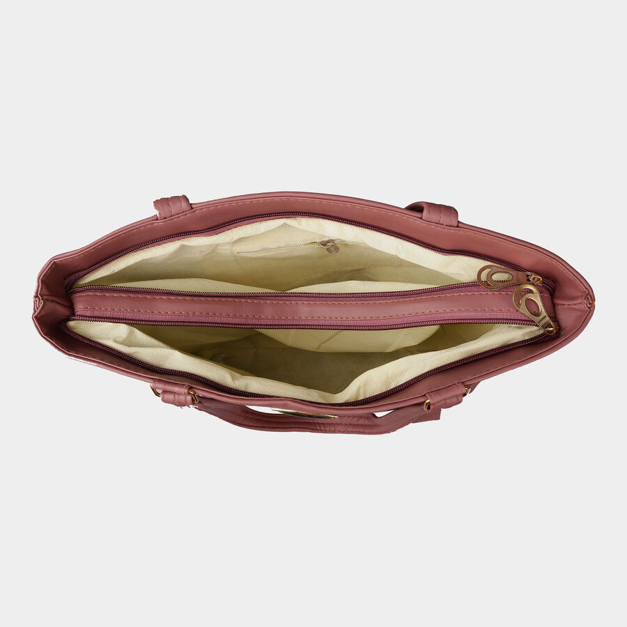 Women Solid Peach Handbag, , large image number null