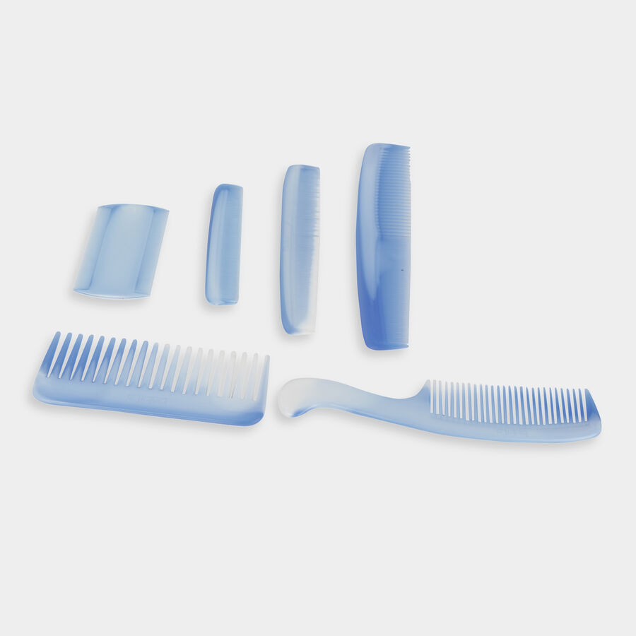 Plastic Hair Comb, Set of 6 - Colour/Design May Vary, , large image number null