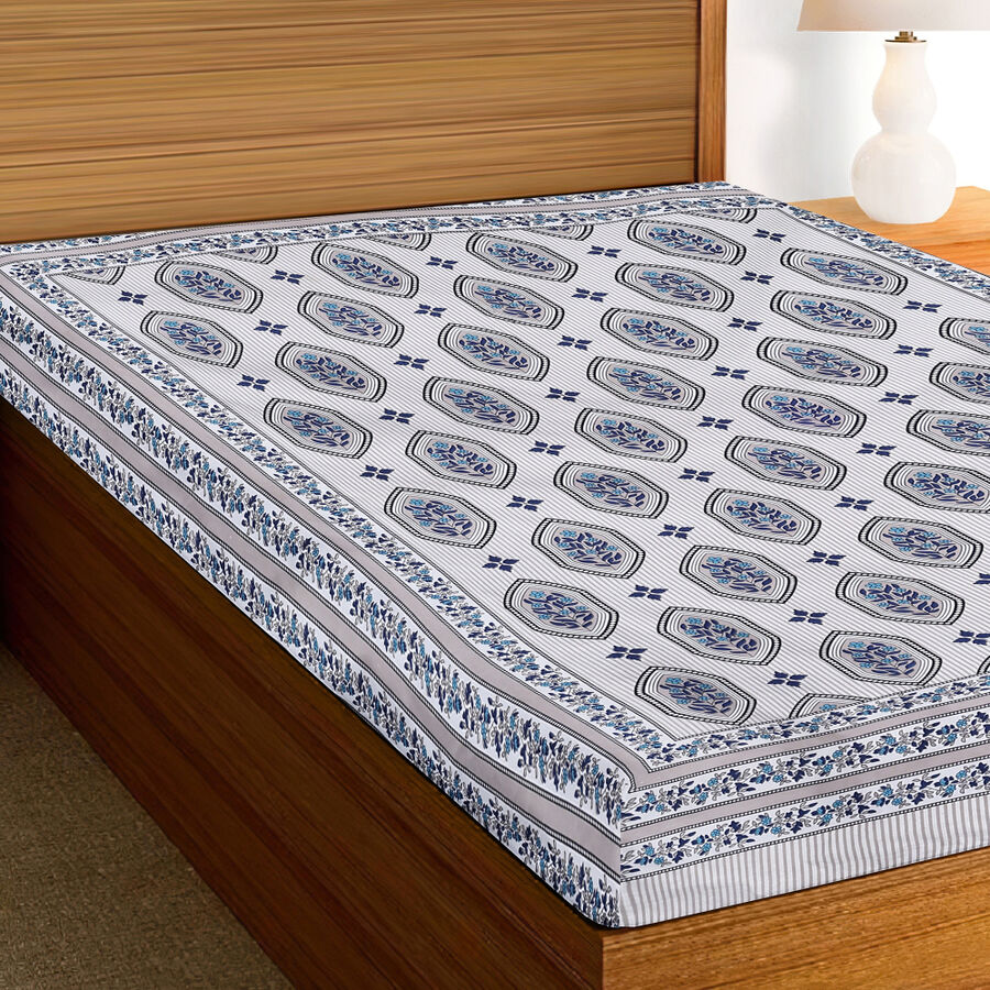 Blue Microfiber Single Bedsheet, , large image number null