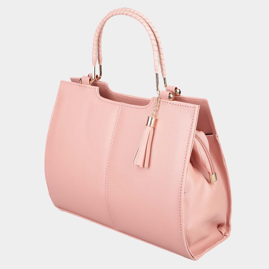 Women's Peach Polyurethane Tote Bag, , large image number null