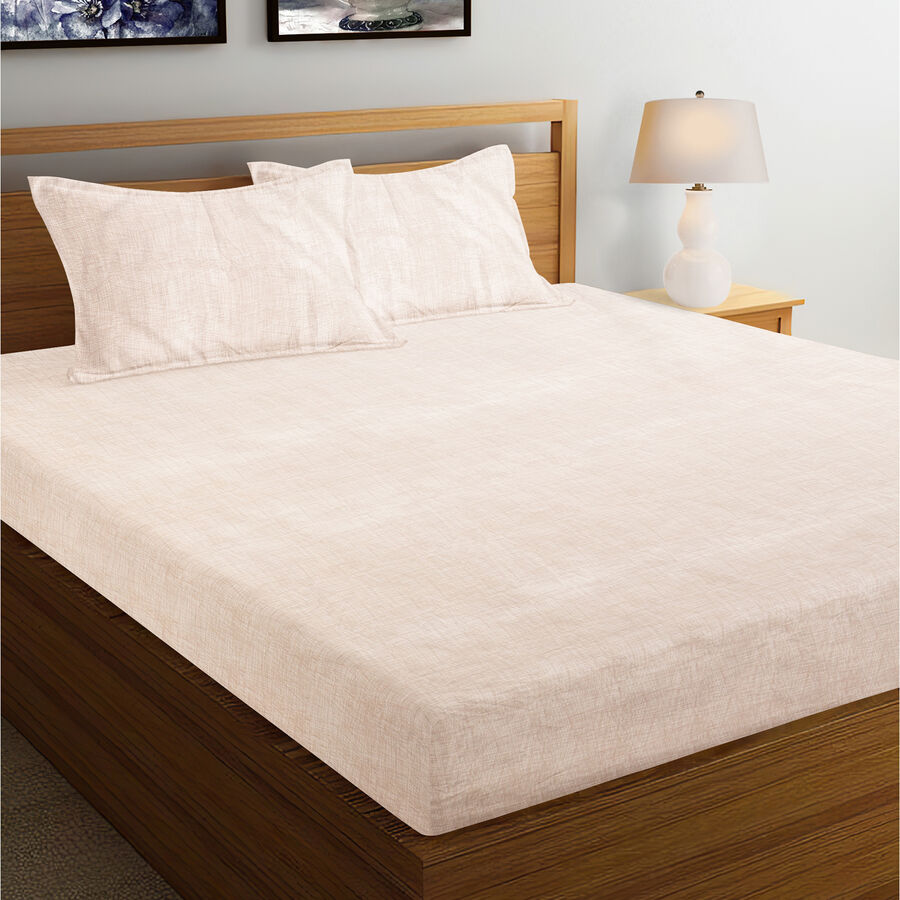 Beige Microfiber Double Bedsheet, , large image number null