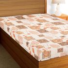 Orange Cotton Floral Printed Single Bedsheet, , small