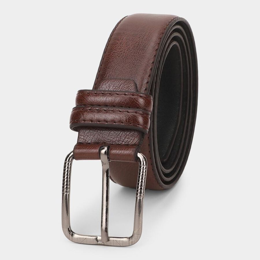 Men's Brown Pu Formal Belt, , large