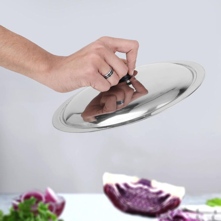 Stainless Steel Multipurpose Lid With Knob, , large image number null