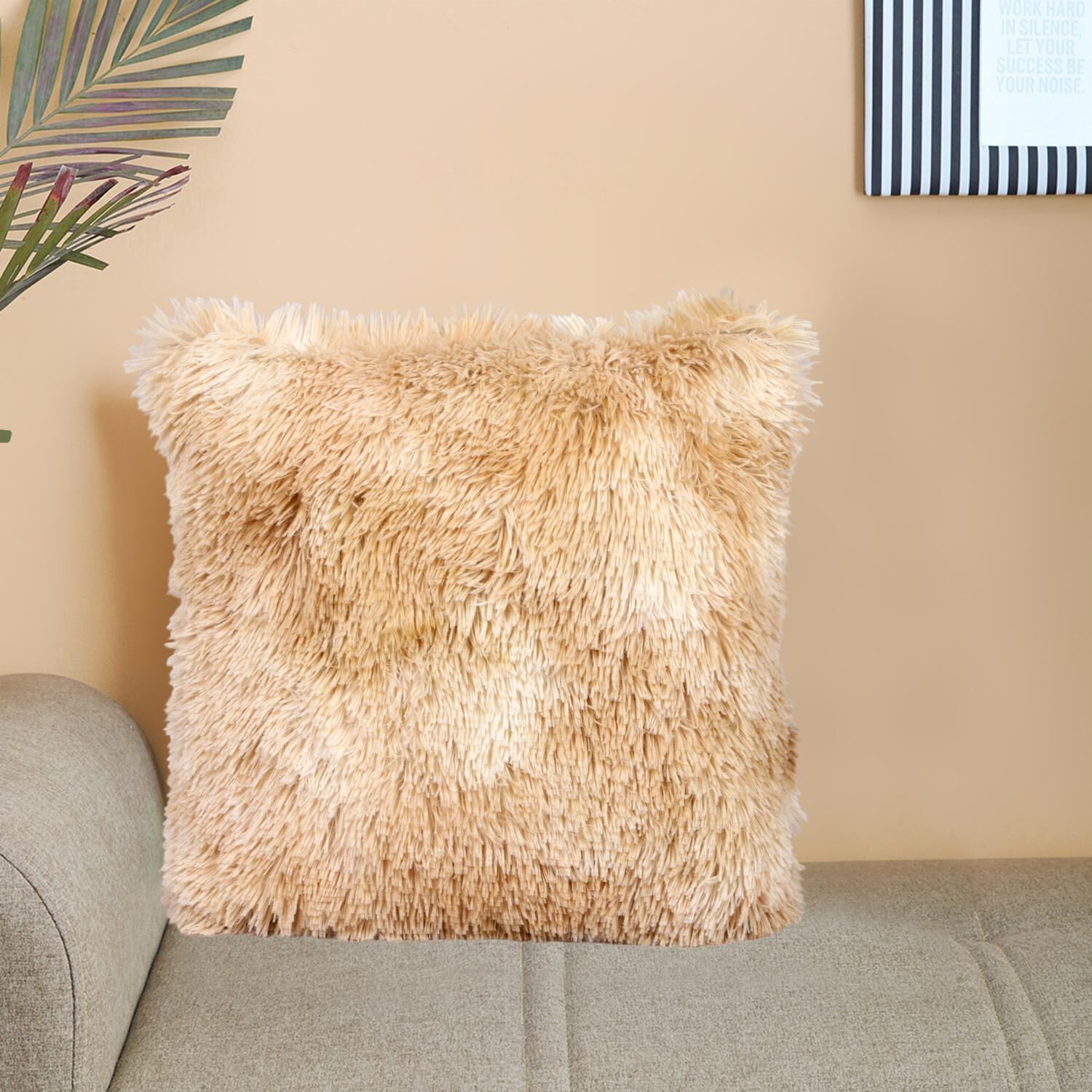 Beige Polyester Cushion