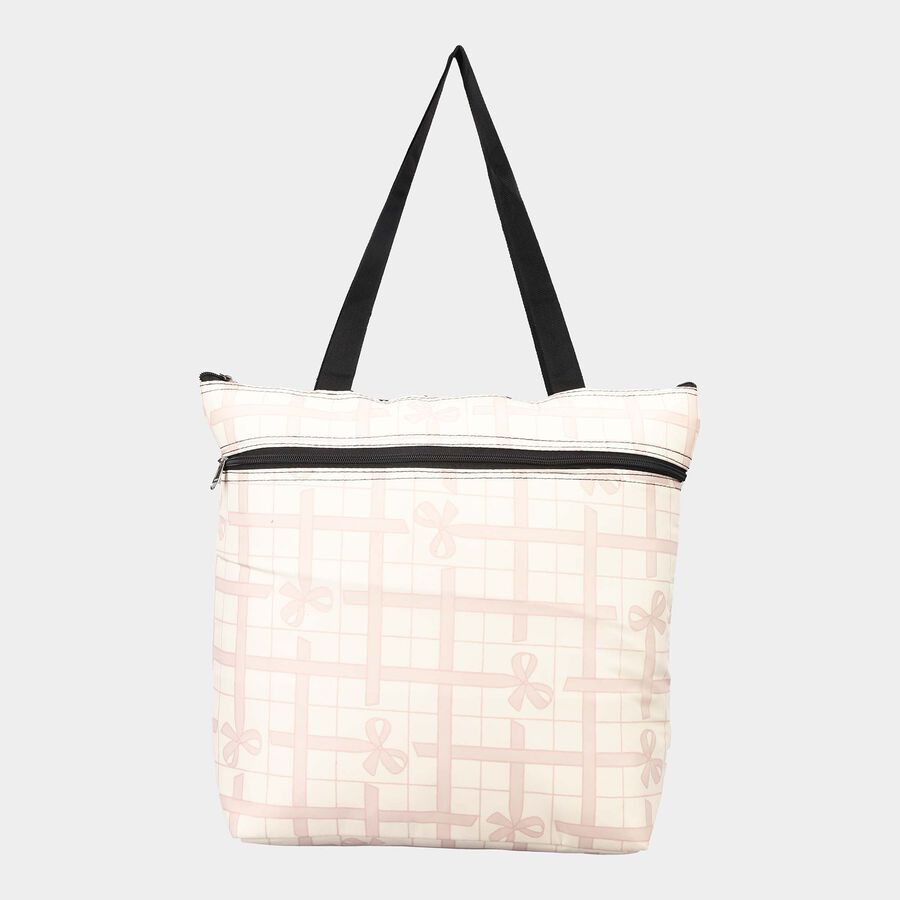 Women's off-White Fabric Tote Bag, , large image number null