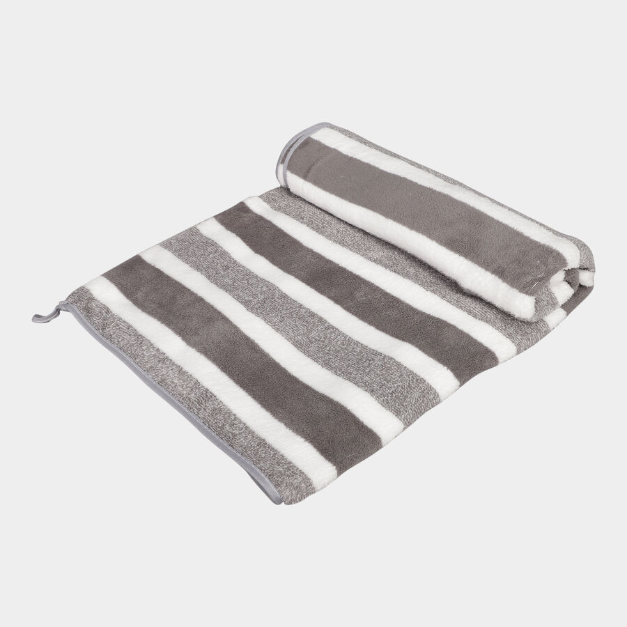 200 GSM Grey Microfiber Bath Towel, , large