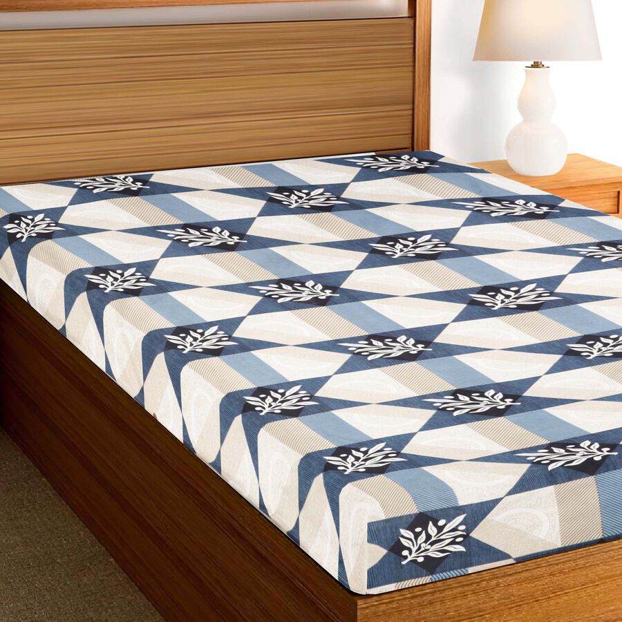 Blue Microfiber Single Bedsheet, , large image number null