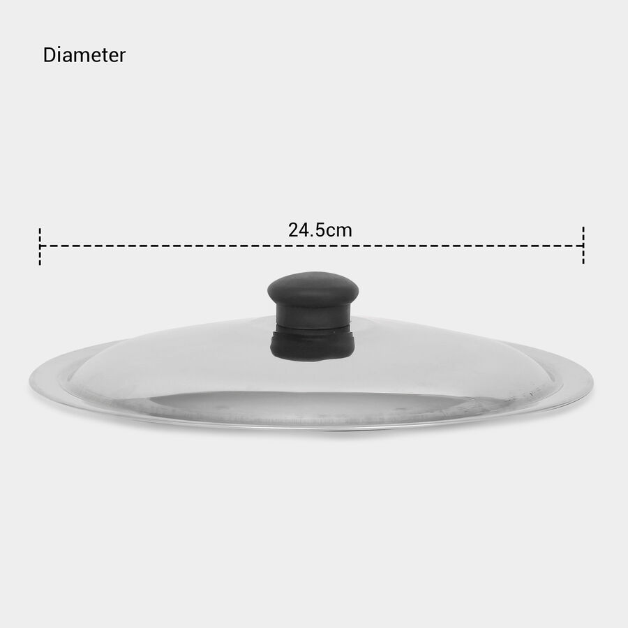 Stainless Steel Multi Purpose Lid (Cover) With Knob - 24.5cm, , large image number null