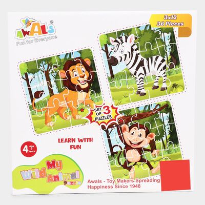 Wild Animals Jigsaw Puzzleset of 3
