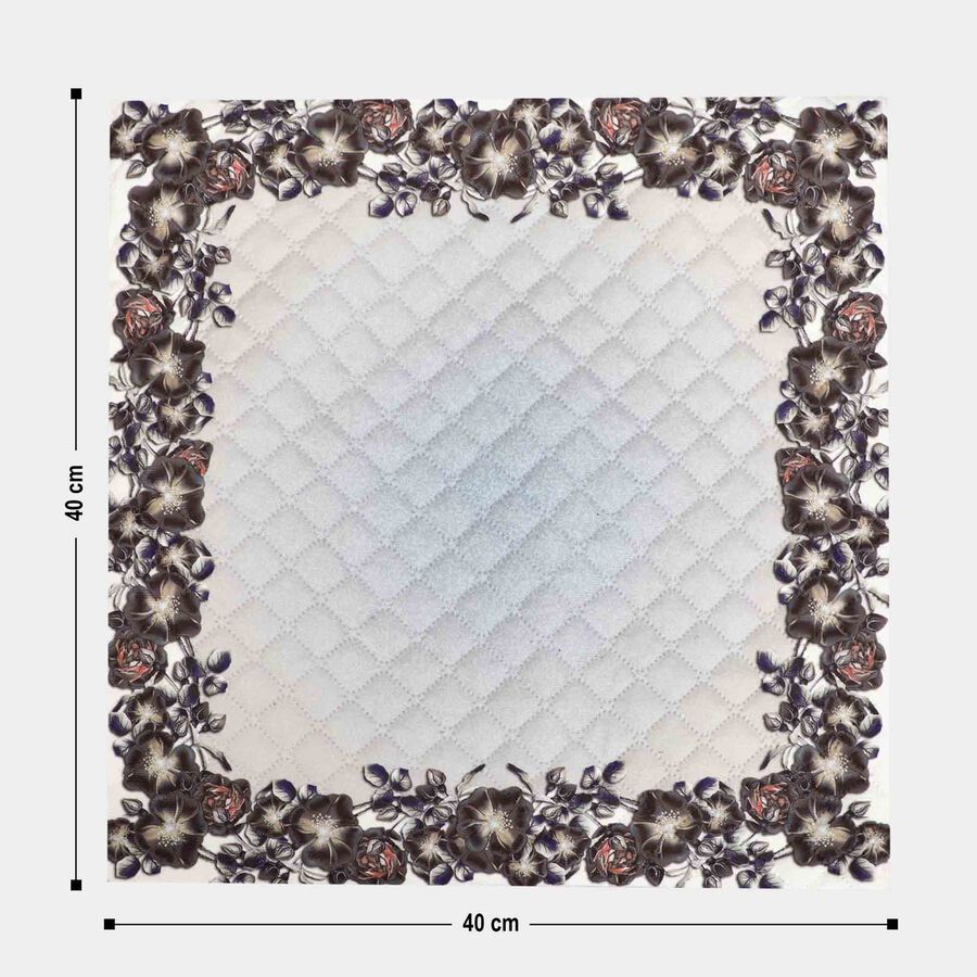 White Floral Printed Cushion Cover, , large