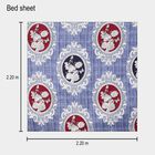 Blue Microfiber Double Bedsheet with Pillow Cover, , small