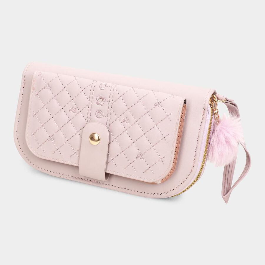 Women's Colour Block Polyurethane Long Wallet, , large image number null