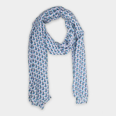Women's Blue Polyester Scarf