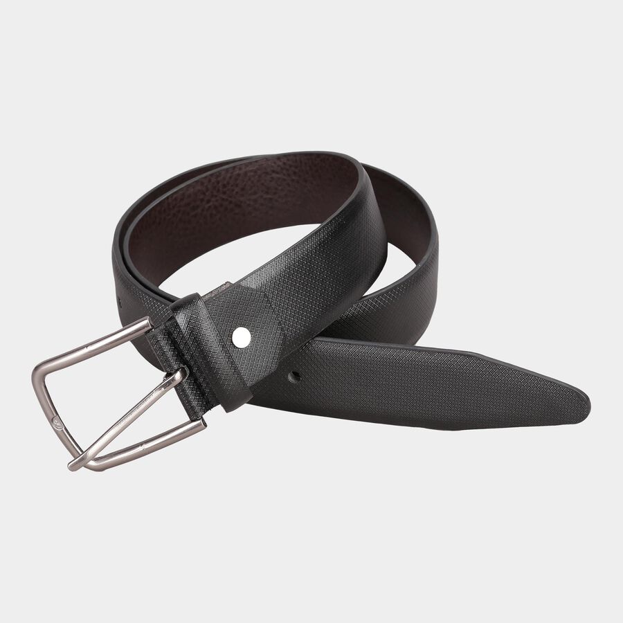 Men's Black Polyurethane Casual Belt, , large