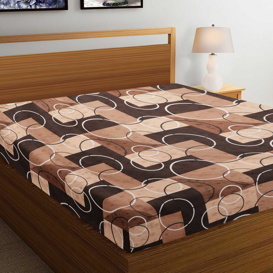 95 GSM Brown Microfiber Double Bedsheet, , large image number null