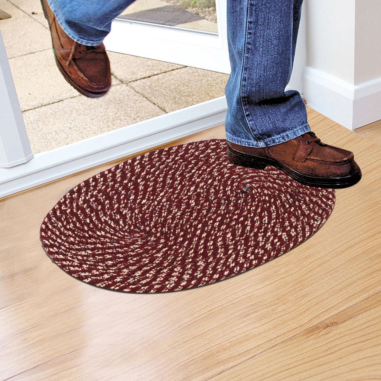 Home Beautiful                         Maroon Polyester Door Mat